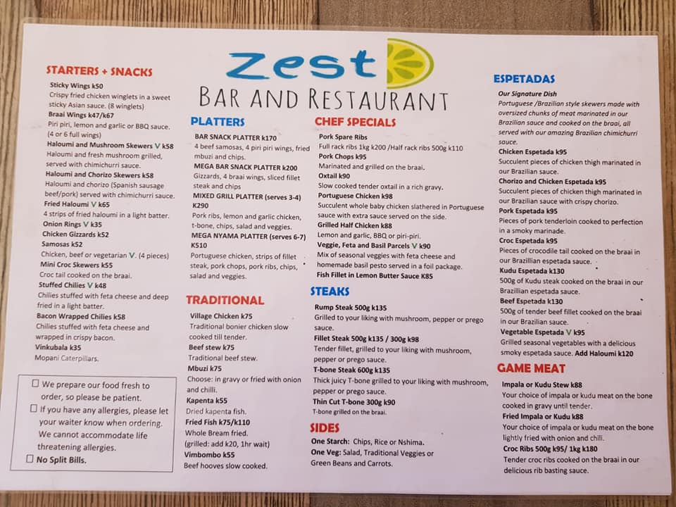 Menu — Starters, Platters, Steaks & Espetadas